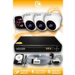 ELITCAM 4 Kameralı Panda 3 İç Kamera Set 500 GB HDD Full HD Gece Görüşlü Güvenlik Kamerası Sistemi