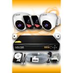 Elitcam 4 Kameralı Süper 2 İç Kamera Set 250 GB 5 MP 2K Net Gece Görüşlü Güvenlik Kamerası Sistemi