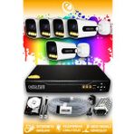 ELITCAM 5 Kameralı Zebra 5 Dış Kamera Set 2 TB HDD Full HD Renkli Gece Görüşlü Güvenlik Kamerası Sistemi