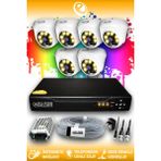 ELITCAM 6 Kameralı Dome 6 İç Kamera Set HDD'siz Full HD Renkli Gece Görüşlü Güvenlik Kamerası Sistemi