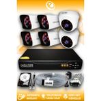 ELITCAM 6 Kameralı Kare 2 İç Kamera Set 1 TB HDD Full HD Gece Görüşlü Güvenlik Kamerası Sistemi