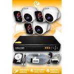 ELITCAM 6 Kameralı Kare 3 İç Kamera Set 1 TB HDD Full HD Gece Görüşlü Güvenlik Kamerası Sistemi
