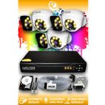 ELITCAM 6 Kameralı Kare 3 İç Kamera Set 2 TB HDD Full HD Renkli Gece Görüşlü Güvenlik Kamerası Sistemi
