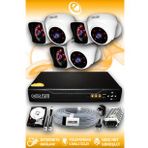 ELITCAM 6 Kameralı Kare 3 İç Kamera Set 320 GB HDD Full HD Gece Görüşlü Güvenlik Kamerası Sistemi