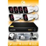 ELITCAM 6 Kameralı Kare 6 Dış Kamera Set 1 TB HDD Full HD Gece Görüşlü Güvenlik Kamerası Sistemi