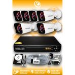 ELITCAM 6 Kameralı Kare 6 Dış Kamera Set 320 GB HDD Full HD Gece Görüşlü Güvenlik Kamerası Sistemi
