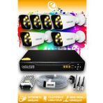 ELITCAM 6 Kameralı Kare 6 Dış Kamera Set HDD'siz Full HD Renkli Gece Görüşlü Güvenlik Kamerası Sistemi
