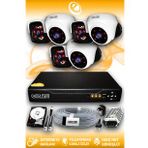 ELITCAM 6 Kameralı Panda 3 İç Kamera Set 100 GB HDD Full HD Gece Görüşlü Güvenlik Kamerası Sistemi