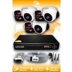ELITCAM 6 Kameralı Panda 3 İç Kamera Set HDD'siz Full HD Gece Görüşlü Güvenlik Kamerası Sistemi