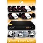 Elitcam 6 Kameralı Panda 6 Dış Kamera Set 250 GB HDD Full HD Gece Görüşlü Güvenlik Kamerası Sistemi - Beyaz