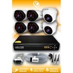 ELITCAM 6 Kameralı Uzay 2 İç Kamera Set HDD'siz Full HD Gece Görüşlü Güvenlik Kamerası Sistemi