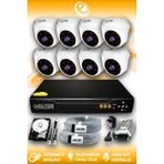 ELITCAM 8 Kameralı Dome 8 İç Kamera Set 1 TB HDD Full HD Gece Görüşlü Güvenlik Kamerası Sistemi