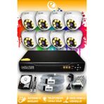 ELITCAM 8 Kameralı Dome 8 İç Kamera Set 500 GB HDD Full HD Renkli Gece Görüşlü Güvenlik Kamerası Sistemi