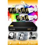 ELITCAM 8 Kameralı Kare 2 İç Kamera Set 1 TB HDD Full HD Renkli Gece Görüşlü Güvenlik Kamerası Sistemi