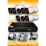 ELITCAM 8 Kameralı Kare 2 İç Kamera Set 500 GB HDD Full HD Gece Görüşlü Güvenlik Kamerası Sistemi