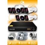 ELITCAM 8 Kameralı Kare 2 İç Kamera Set HDD'siz Full HD Gece Görüşlü Güvenlik Kamerası Sistemi