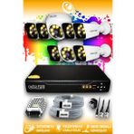 ELITCAM 8 Kameralı Kare 2 İç Kamera Set HDD'siz Full HD Renkli Gece Görüşlü Güvenlik Kamerası Sistemi