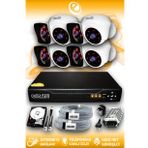 ELITCAM 8 Kameralı Kare 4 İç Kamera Set 100 GB HDD Full HD Gece Görüşlü Güvenlik Kamerası Sistemi