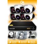 ELITCAM 8 Kameralı Panda 4 İç Kamera Set 2 TB HDD Full HD Gece Görüşlü Güvenlik Kamerası Sistemi