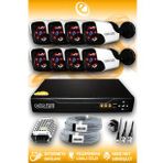 ELITCAM 8 Kameralı Panda 8 Dış Kamera Set HDD'siz Full HD Gece Görüşlü Güvenlik Kamerası Sistemi