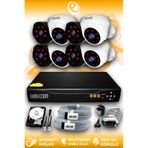 ELITCAM 8 Kameralı Uzay 4 İç Kamera Set 2 TB HDD Full HD Gece Görüşlü Güvenlik Kamerası Sistemi