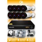 ELITCAM 8 Kameralı Uzay 8 Dış Kamera Set 100 GB HDD Full HD Gece Görüşlü Güvenlik Kamerası Sistemi