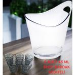 Elite 4 Litrelik Buz Kovası ( 5 Adet Füme Polikarbon Plastik Shot Bardağı Hediyelidir ) 1 Adet