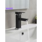 Elite Edition Lüx Kare Sabit Banyo Lavabo Bataryası Pirinç Ağır Malzeme - Siyah