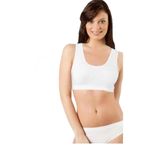 Elite Life 777 Dikişsiz Sporcu Pedli Büstiyer, Beyaz, L/XL Beden, 3 Adet