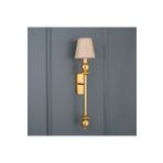 Elite Lighting Firenze Modern Gold Rengi Aplik Kumaş Başlık Şık Pilli Duvar Apliği