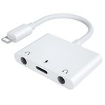 ELITEED 3.5mm için 3in1 Aydınlatma,IPhone için Kulaklık Adaptörü, Çift Kulaklık Jakı Ses ve Şarj Adaptörü,iPhone 14/13/12/11/XS Max/XR/8/7 Artı/6/iPad için Kulaklık Splitter,Destek iOS 10 to16