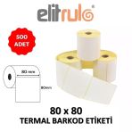 Elitrulo Barkod Etiketi 80X80 Termal - 500 Adet