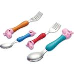 Elitsan Peppa Pig Çatal Kaşık SetiÇocuklar Için Çatal Kaşık Seti - Gümüş