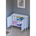 Eliusta Arden 100 Cm Beyaz 2 Bölmeli Banyo Düzenleyici Dolap 1 Raflı Çok Amaçlı Mutfak Dolabı 100X75x32,5 Cm