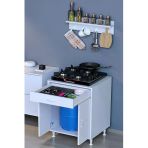 Eliusta Asya Beyaz Set Ocak Altı 60 Cm Tüp Hazneli Mutfak Dolabı 60X88x56 Cm Baharat Raflı Dolap