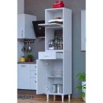 Eliusta Avelin Kapaklı Mini/midi Fırın Dolabı 45 cm Beyaz Çok Fonksiyonlu 45X163,4X32,5 cm Mutfak Dolabı