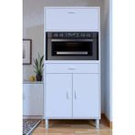 Eliusta Avelin Kapaklı Mini/midi Fırın Dolabı 80 cm Beyaz Çok Fonksiyonlu 80X163,4X32,5 cm Mutfak Dolabı