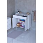 Eliusta Fre 80 cm Çok Amaçlı Dolap 1 Raflı Tek Çekmeceli Banyo Mutfak Dolabı 80X88X32,5 cm Organizer Dolap - Beyaz