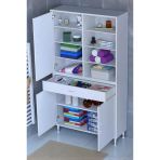 Eliusta Funci Beyaz Renk G:100 Cm Banyo Dolabı 3 Kapaklı 7 Raflı Dolap 100X173x32,5 Cm Boyutlarında Dolap