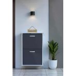 Eliusta Holen Antrasit Renk Ayakkabılık 2 Düşer Kapak 52 Cm Genişlik Kapı Önü Asma Ayakkabılık 52X74x26 Cm Teşhir