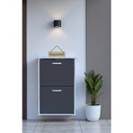 Eliusta Holen Antrasit Renk Ayakkabılık 2 Düşer Kapak 52 cm Genişlik Kapı Önü Asma Ayakkabılık 52x74x26 cm