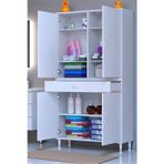 Eliusta Line Beyaz 100 Cm Banyo Dolabı Çok Bölmeli Banyo Düzenleyici Dolap 4 Kapaklı 4 Raflı 100X173x32,5 Cm