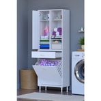 Eliusta Mira Dolap 6 Bölme Çok Fonksiyonlu Banyo Dolabı 60 Cm Beyaz Sepetli Dolap 60X171x32,5 Cm Organizer