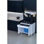 Eliusta Mono Duvara Monte 75 Cm Baharat Raflı Ocak Altı Dolap 75X88x48 Cm Tüp Bölmeli Mutfak Ünitesi