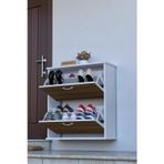 Eliusta Narel Ceviz Renk Kapı Önü Ayakkabılık 72 cm Genişlik Dış Mekan Asma Ayakkabılık 72 x 78 x 26 cm