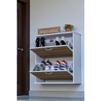 Eliusta Narel Meşe Renk Kapı Önü Ayakkabılık 72 cm Genişlik Dış Mekan Asma Ayakkabılık 72 x 78 x 26 cm