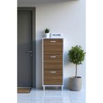 Eliusta Nefes Ayaklı 52 cm Ayakkabılık Kapı Önü/antre 3 Düşer Kapaklı Ceviz 52X127X26 cm Ayakkabılık - Ceviz - Beyaz