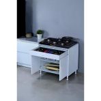 Eliusta Nehir 70 Cm Mutfak Dolabı Çok Amaçlı Ankastre Set Ocak Dolabı 70X88x48 Cm Raflı 2 Bölmeli Dolap