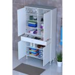 Eliusta Nexa Modüler Dolap 100 Cm Banyo/Mutfak Dolabı Extra Kullanım Alanlı 100X173x32,5 Cm Beyaz Dolap