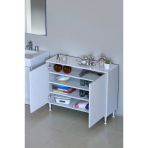 Eliusta Nirat 100 Cm 4 Bölmeli Beyaz Banyo Mutfak Dolabı 3 Raflı Kapaklı Çok Amaçlı Dolap 100X75x32,5 Cm
